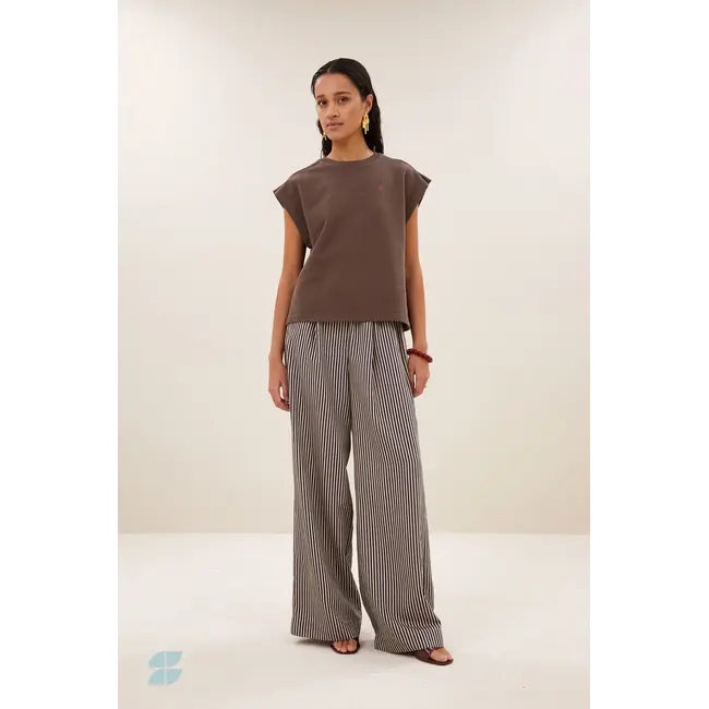 mason pleats top Chocolate brown