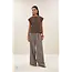 mason pleats top Chocolate brown