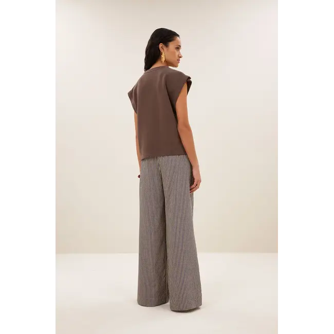 mason pleats top Chocolate brown