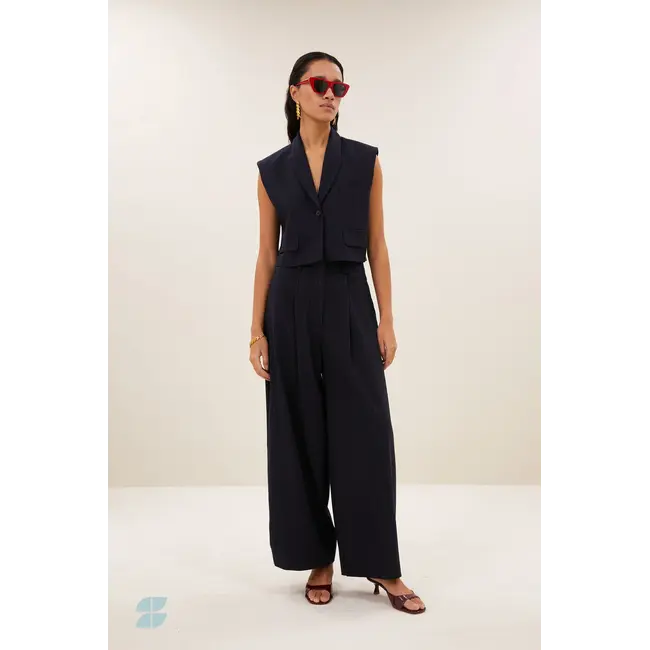 bobi pinstripe gilet Midnight