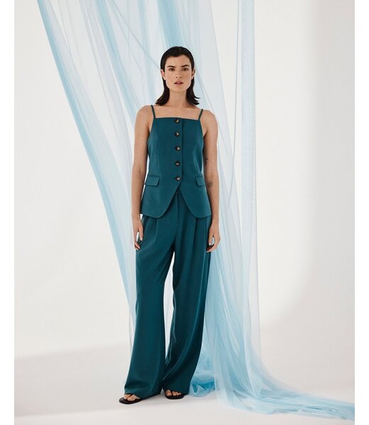 MSCH Copenhagen MSCHMirabelle Michelle HW Pleat Pants Balsam Green