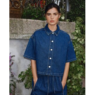 MSCH Copenhagen MSCHManna Alena 2/4 Shirt Mid Blue Wash Blue