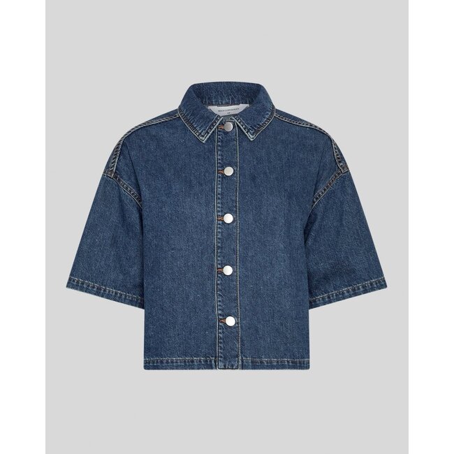MSCHManna Alena 2/4 Shirt Mid Blue Wash Blue
