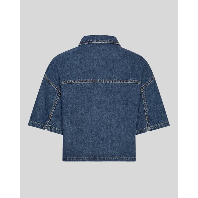 MSCHManna Alena 2/4 Shirt Mid Blue Wash Blue