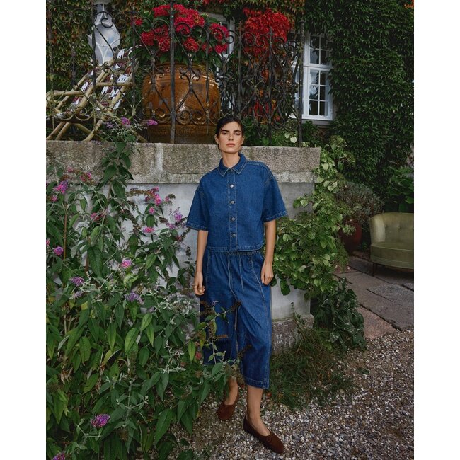 MSCHManna Alena Culotte Pants Mid Blue Wash Blue