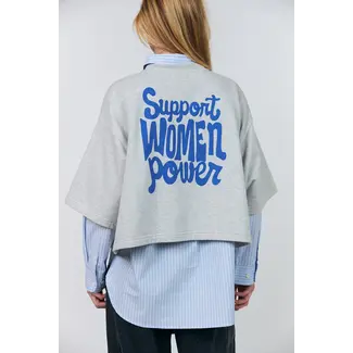 Lollys Laundry DanLL Boxy Sweatshirt 3/4 Light Grey Melange