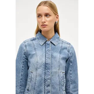 Bias cut denim jacket