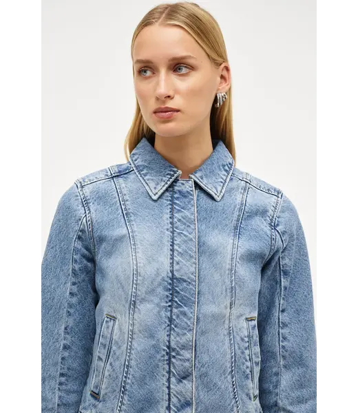 Bias cut denim jacket
