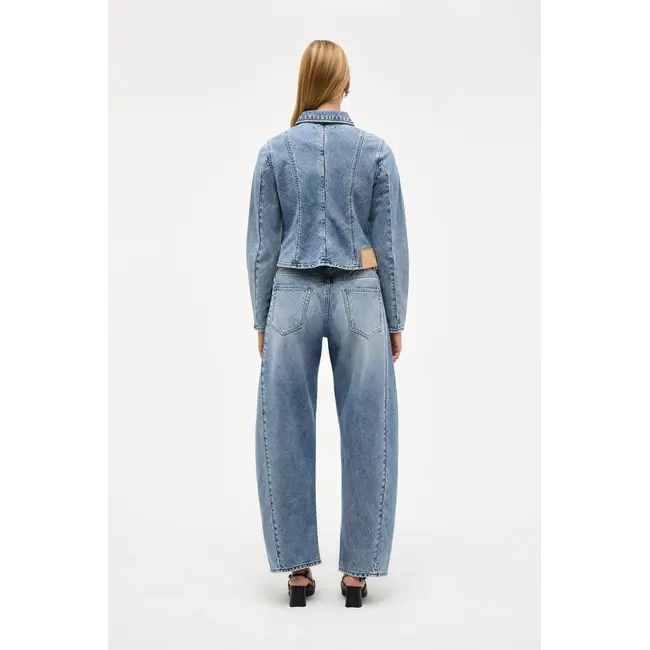 Bias cut denim jacket