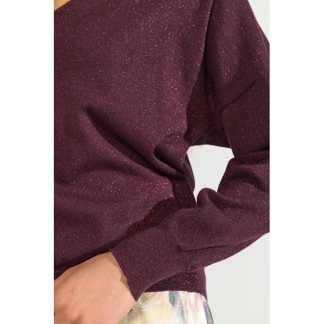 NUDAYLETTA LUREX V-NECK PULLOVER Fig