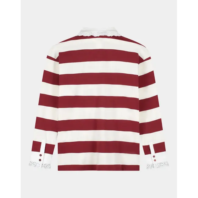 Zelina Polo Longsleeve Lace Cuff Brown