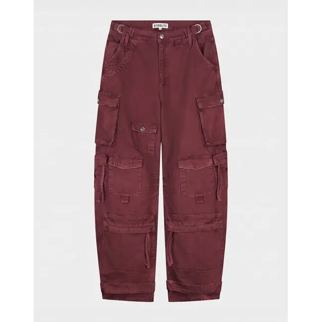 Franca Balloon Cargo Jeans Red