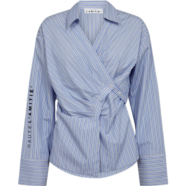 Nina Strap Shirt Pale Blue Stripe