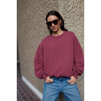 BY-BAR Malyn Logo Sweater Burgundy Crush