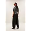 Jule Herringbone Pants Black