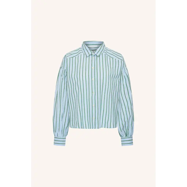 Sarah Short Sea Blouse Green Sea Stripe