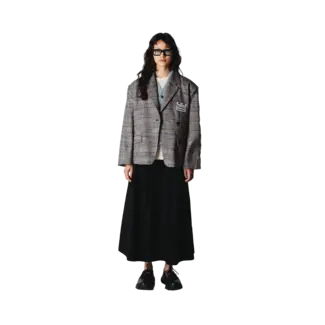 WBYun Check Blazer Black-Grey