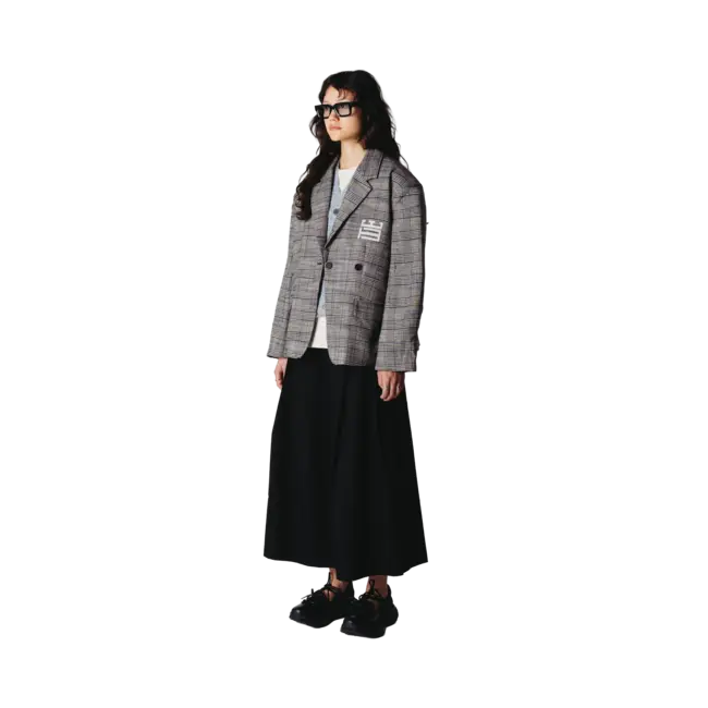 WBYun Check Blazer Black-Grey