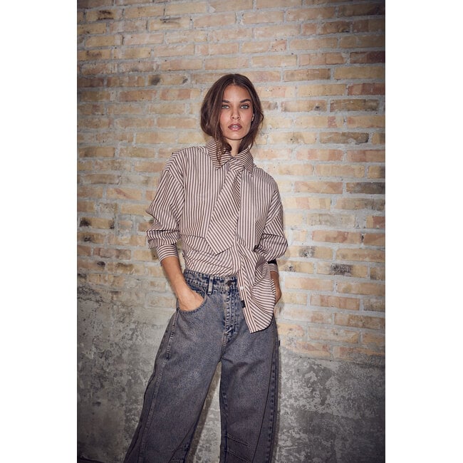 Gemma Tie Stripe Shirt Dessert