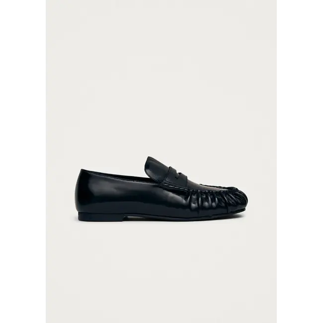 Aven Black Leather Loafers