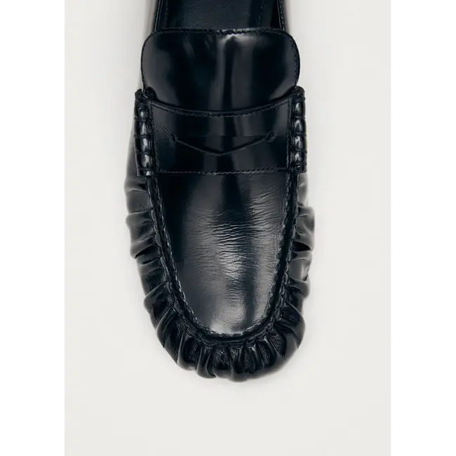 Aven Black Leather Loafers