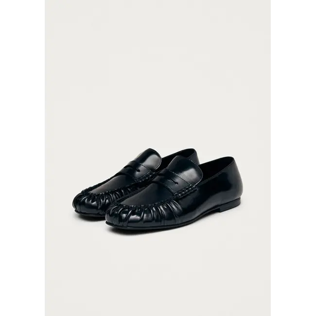 Aven Black Leather Loafers