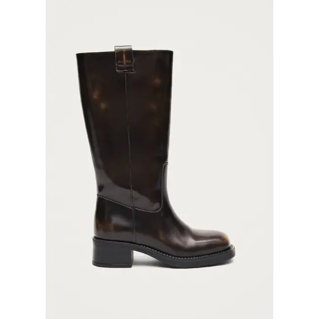 Sajan Vintage Effect Brown Leather Boots