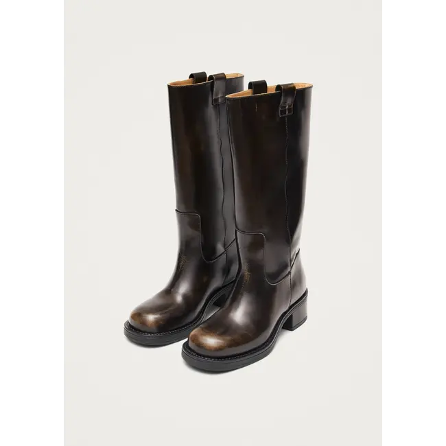 Sajan Vintage Effect Brown Leather Boots