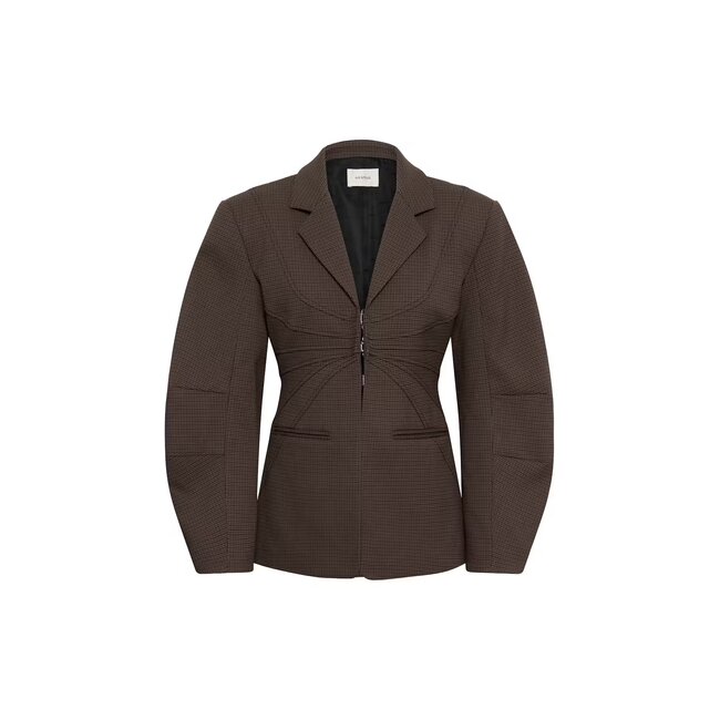 GZlamia blazer slate black herringbone check