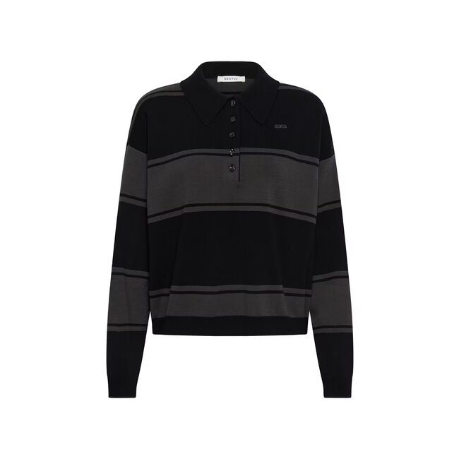 GZsilda polo pullover Black/Raven striped