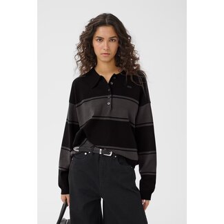 Gestuz GZsilda polo pullover Black/Raven striped
