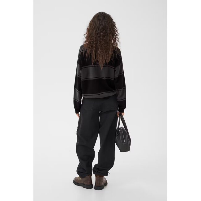 GZsilda polo pullover Black/Raven striped