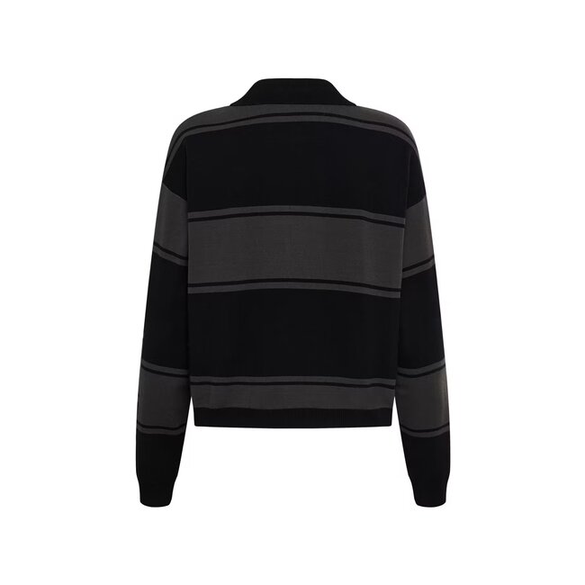 GZsilda polo pullover Black/Raven striped