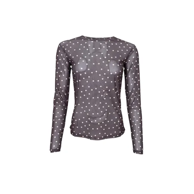BCANNIE mesh blouse Coffee Dot