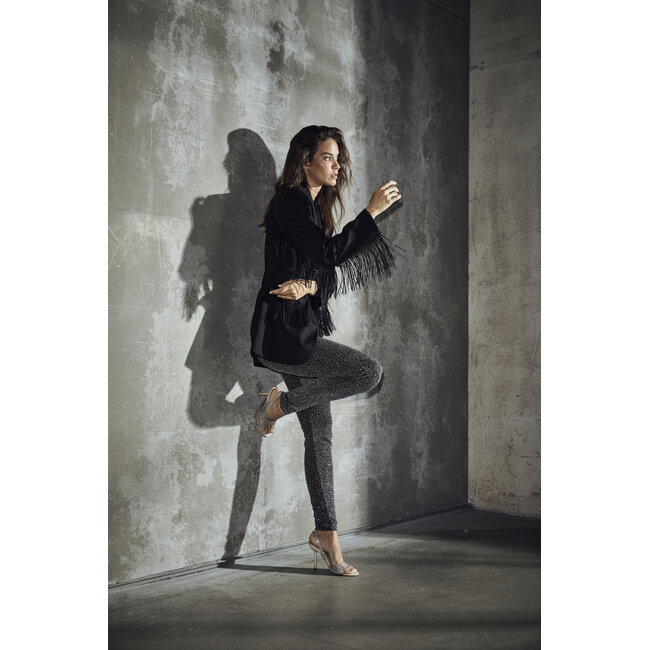 Premiere Fringe Blazer Black