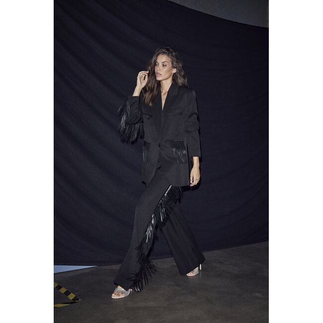 Premiere Fringe Blazer Black