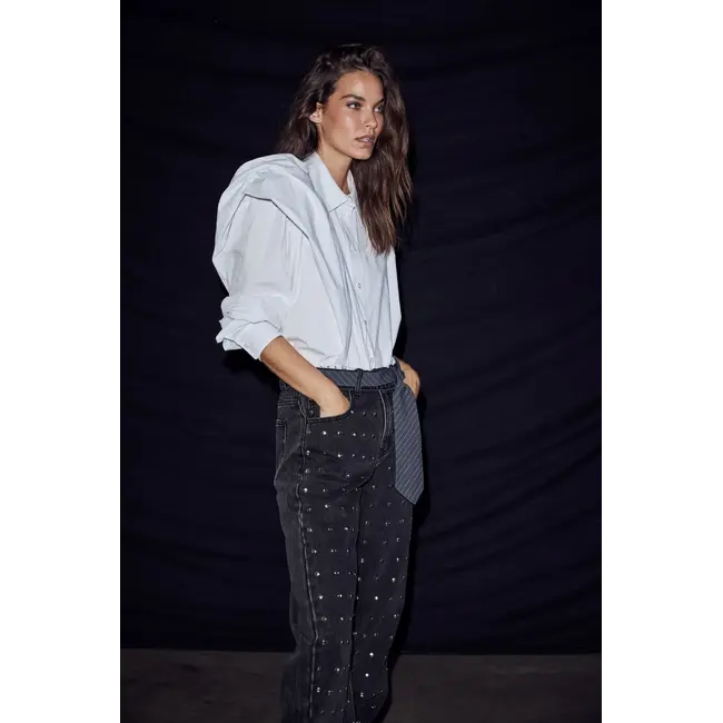 Flip Waist Rivet Tall Jeans Black