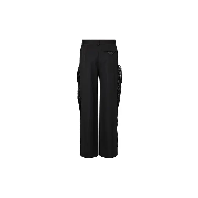 Premiere Fringe Plain Tall Pant Black