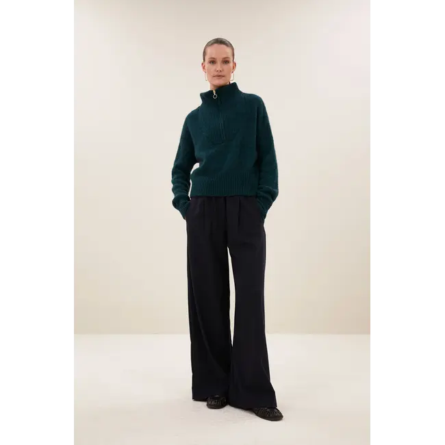 Boxy Beau Pullover Dark Green