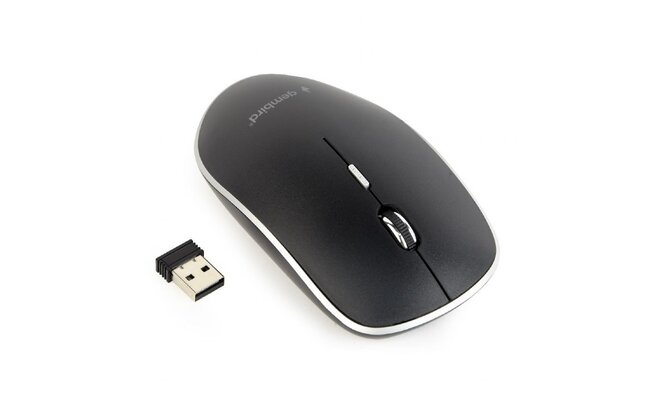 Gembird Fluisterstille draadloze muis, zwart