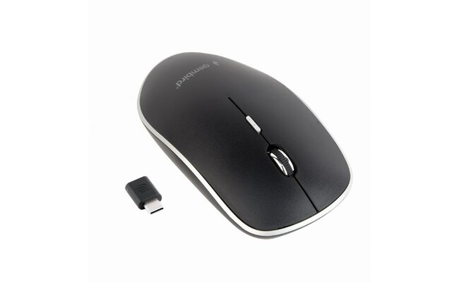 Gembird Fluisterstille draadloze optische muis, USB Type-C ontvanger, zwart