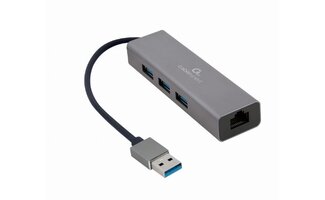 Gembird USB type-AM Gigabit netwerkadapter met ingebouwde USB 3.0 hub