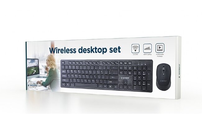 Wireless desktop set, Black, US layout