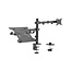 Adjustable desk stand with monitor arm and laptop holder