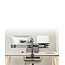 Adjustable desk stand with monitor arm and laptop holder