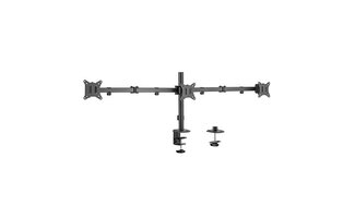 Triple monitor arm for desk mounting, 17”-27”