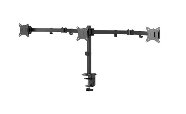 Triple monitor arm for desk mounting, 17”-27”