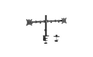 Dual monitor arm for desk mounting, 17”-32”