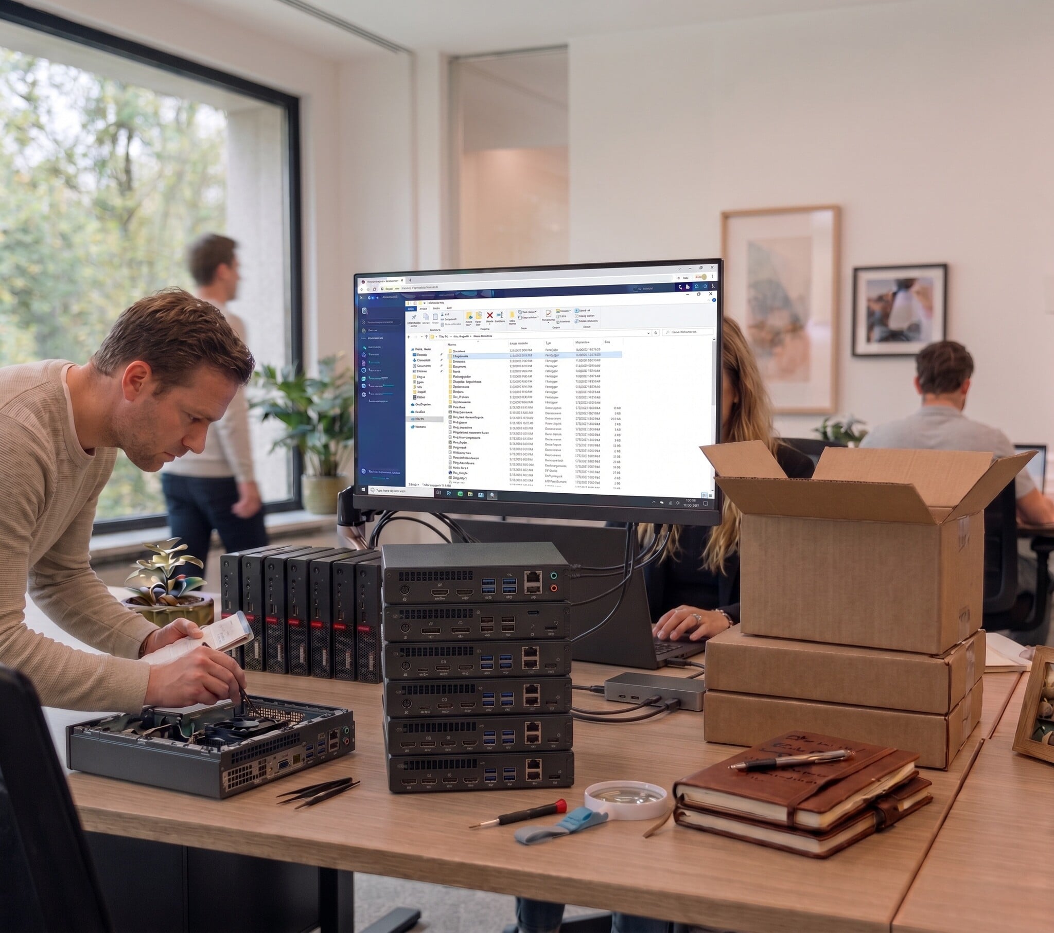 Professional werkt op een Lenovo ThinkPad