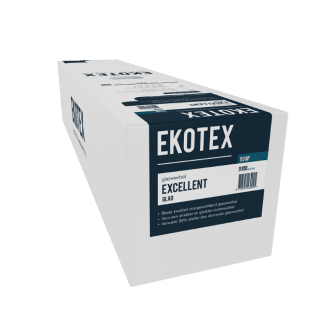9100 Ekotex Excellent glad renovlies, voorgeverfd, 190 gram/m2, 1 meter breed | rol 50 meter (50 m2 per rol) 9100 Ekotex Excellent glad renovlies, voorgeverfd, 190 gram/m2, 1 meter breed | rol 50 meter (50 m2 per rol)